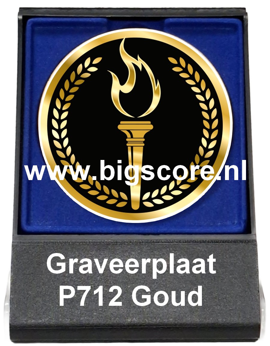 Olympische Vlam Acryl in medailledoosje Blauw-Zwart G/Z/B